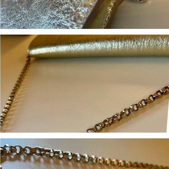 Christian Louboutin Vero Dodat Nappa Pepite Gold Clutch / Handbag - Picture 11 of 13